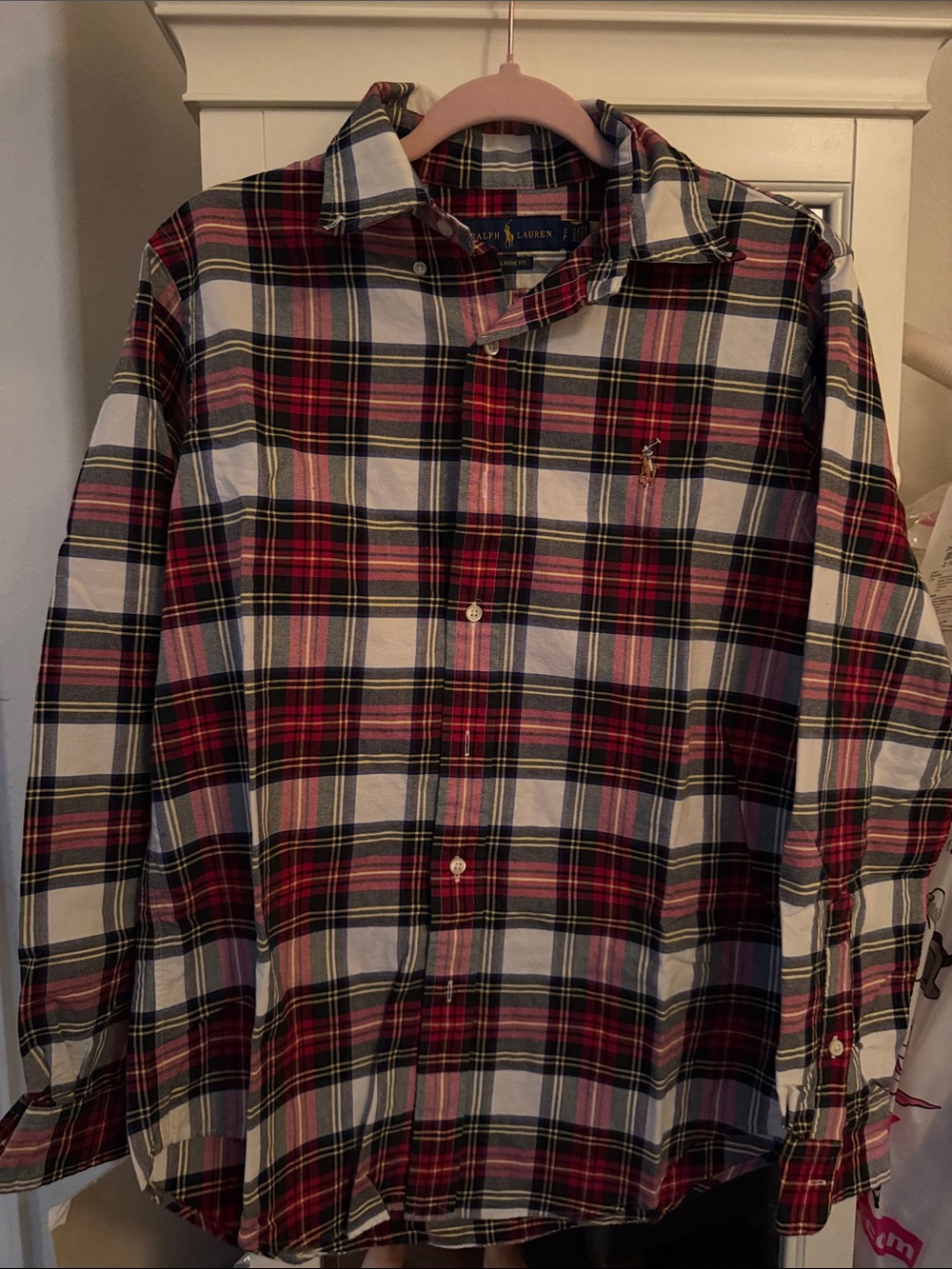 Ralph Lauren Red, White & Navy Plaid Button-Down Shirt